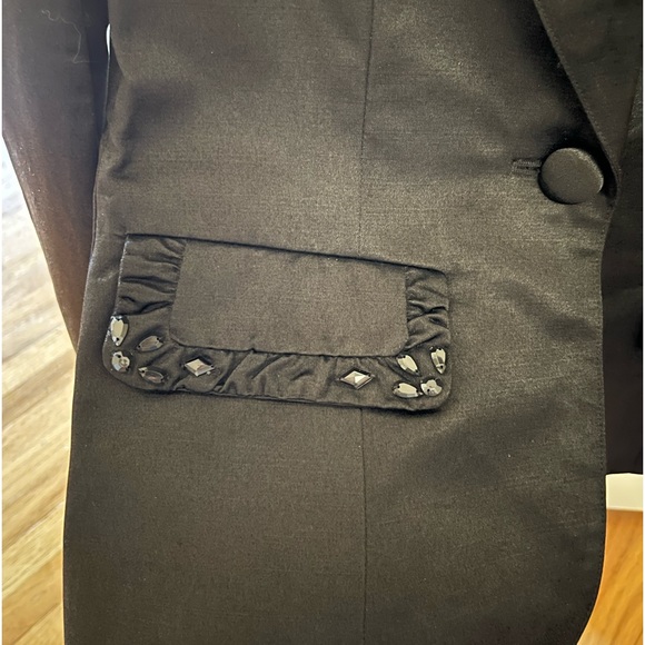 Satiny Black Blazer - Picture 3 of 7